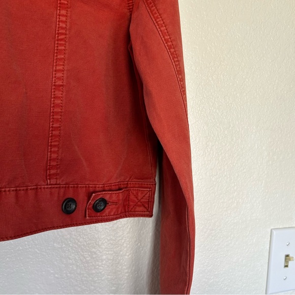 Free People Women’s Cropped Chore Jacket Copper Auburn Color Sz small - Picture 4 of 12